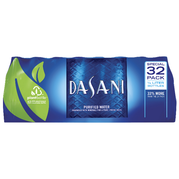 Dasani Purified Water, 16.9oz bottles, 32 Ct - Water Butlers