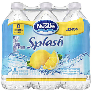 Nestle Splash Lemon Flavored Water, 16.9 Fl. Oz. 6 Ct
