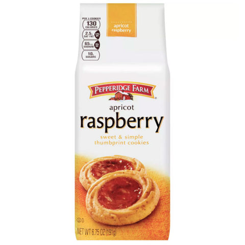 Pepperidge Farm Apricot Raspberry Thumbprint Cookies, 6.75oz - Water Butlers