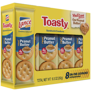 Lance Toasty Peanut Butter Sandwich Crackers, 8 Ct