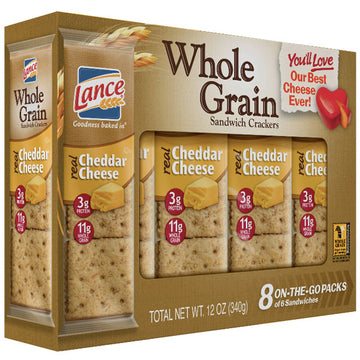 Lance Whole Grain Cheddar Cheese Sandwich Crackers, 8 Ct