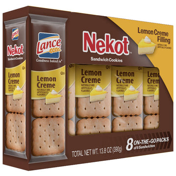 Lance Nekot Lemon Creme Sandwich Cookies, 8 Ct