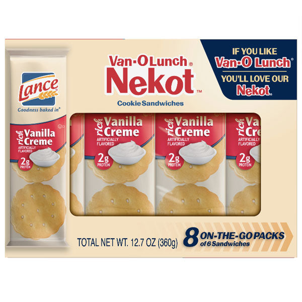 Lance Nekot Van-O-Lunch Vanilla Creme Sandwich Cookies, 8 Ct - Water Butlers