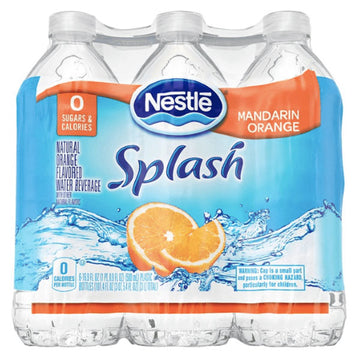 Nestle Splash Mandarin Orange Flavored Water, 16.9 Fl. Oz. 6 Ct