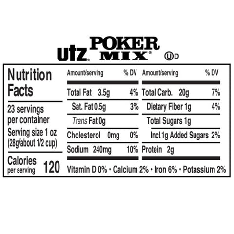 Utz Poker Mix, A Savory Blend Of Crunchy Snacks, 20.5 oz