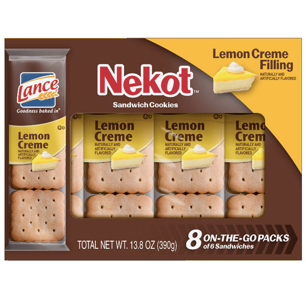 Lance Nekot Lemon Creme Sandwich Cookies, 8 Ct - Water Butlers