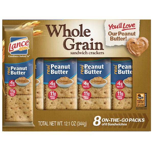 Lance Whole Grain Peanut Butter Sandwich Crackers, 8 Ct - Water Butlers