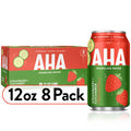 AHA Sparkling Water, Strawberry + Cucumber, 12 fl oz, 8 Pack