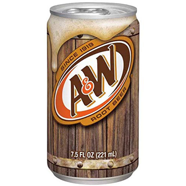 A&W Root Beer, 7.5 fl oz mini cans, 10 pack