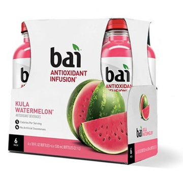 Bai Flavored Water, Kula Watermelon, 18 Fl oz. Bottles, 6 Ct