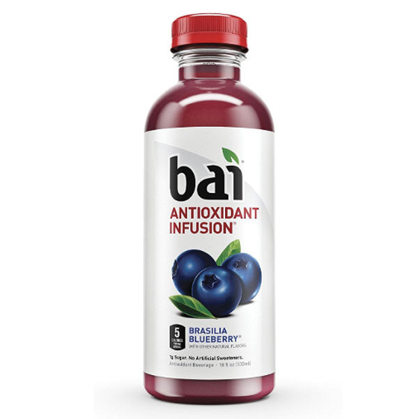 Bai Flavored Water Brasilia Blueberry, 18 Fl oz. Bottles, 6 Ct - Water Butlers