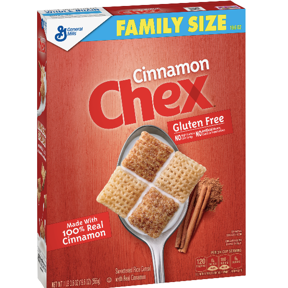 Cinnamon Chex Gluten Free Cereal, Family Size, 19.6 oz - Water Butlers