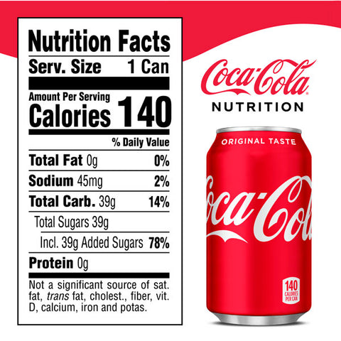 Coca Cola Soda Soft Drink, 12 Fl Oz Coke, 24 Count