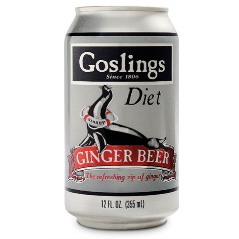 Goslings Diet Ginger Beer 12 fl oz Cans, 6 Ct - Water Butlers