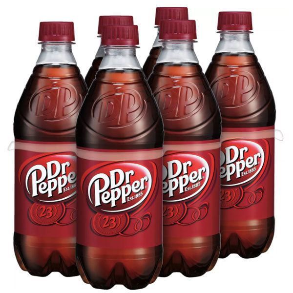 Dr Pepper Soda, 16.9 fl oz, 6 Ct - Water Butlers