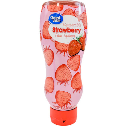 Great Value Squeezable Strawberry Fruit Spread, 20 oz