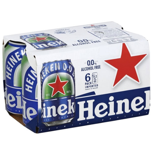 Heineken 0.0 Alcohol Free, 11.2 fl oz Cans, 6 Ct - Water Butlers