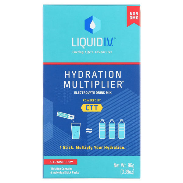 Liquid I.V. Hydration Multiplier, Electrolyte Powder Packet Drink Mix, Strawberry, 6 Count