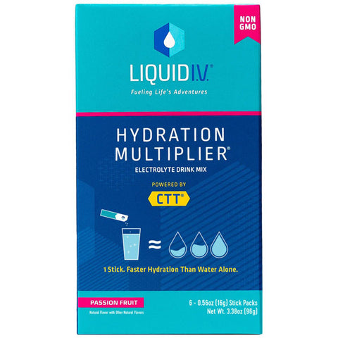 Liquid I.V. Hydration Multiplier, Electrolyte Powder Packet Drink Mix, Passion Fruit, 6 Count