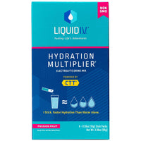 Liquid I.V. Hydration Multiplier, Electrolyte Powder Packet Drink Mix, Passion Fruit, 6 Count