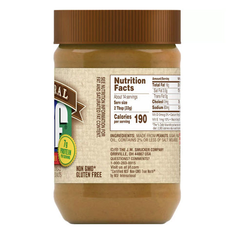 Jif Natural Low Sodium Creamy Peanut Butter, 16 oz - Water Butlers