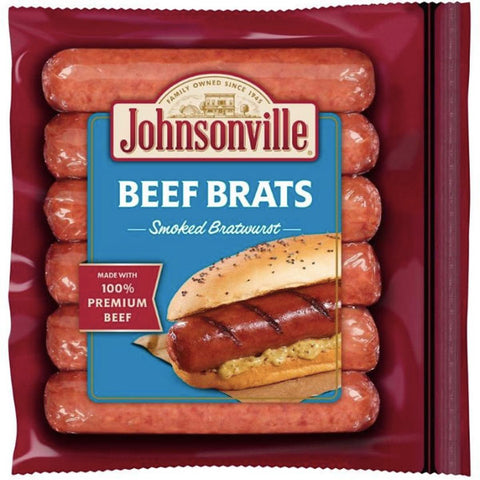 Johnsonville Smoked Beef Bratwurst, 12 oz - Water Butlers