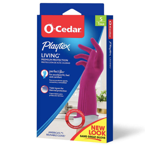 O-Cedar Playtex Living Reuseable Rubber Cleaning Gloves, Premium Protection, 1 Count