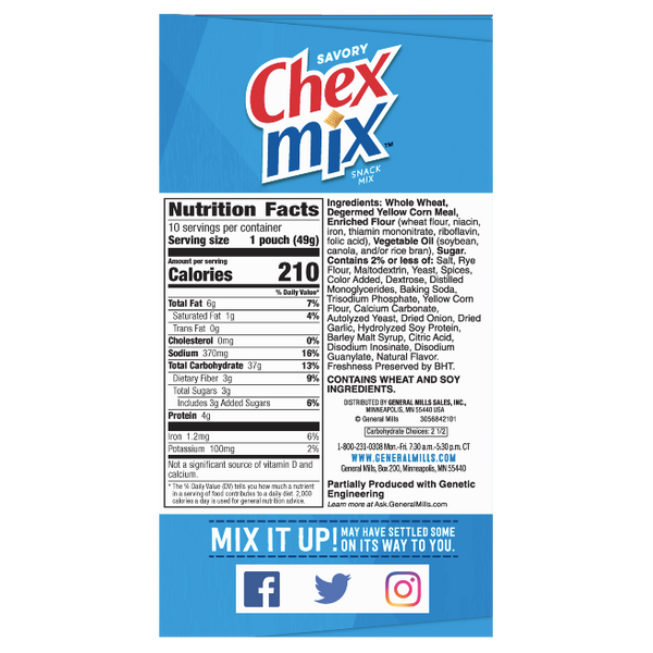Chex Mix Multipack Traditional, 10 Count - Water Butlers
