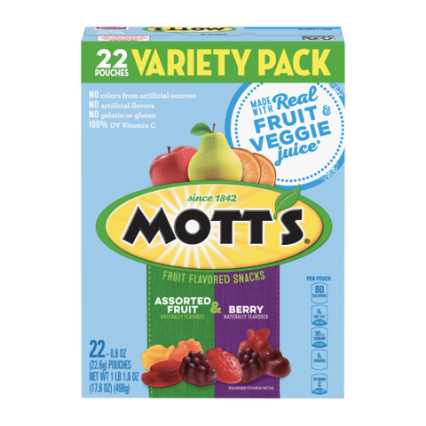 Mott's Medleys Assorted Fruit & Berry Variety Pack, 17.6 oz, 22 Ct - Water Butlers