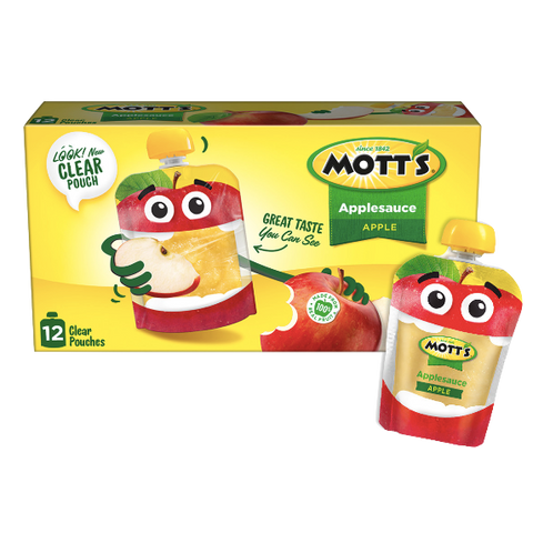 Mott's Applesauce Clear pouches, Apple, 12 Ct - Water Butlers