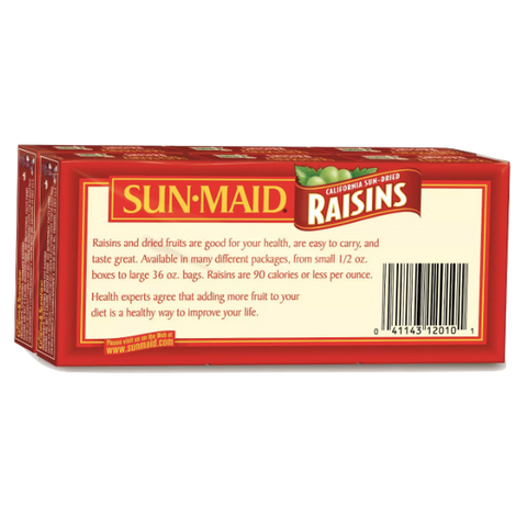 Sun-Maid Natural Raisins, 1oz, 6 Count - Water Butlers