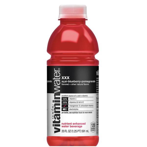 Vitaminwater Bottle, XXX Acai-Blueberry-Pomegranate, 20oz. - Water Butlers