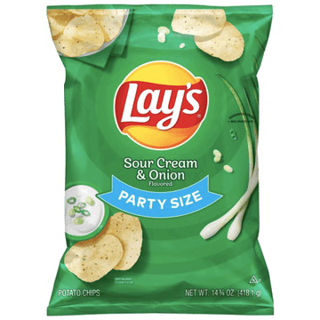 Lay's Party Size Sour Cream & Onion Chips, 12.5 oz