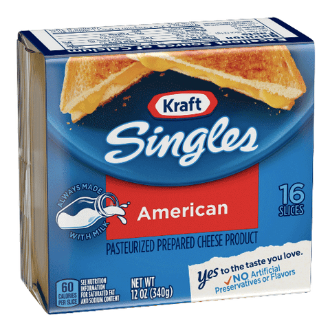 Kraft Singles American Cheese Slices, 16 Ct - Water Butlers