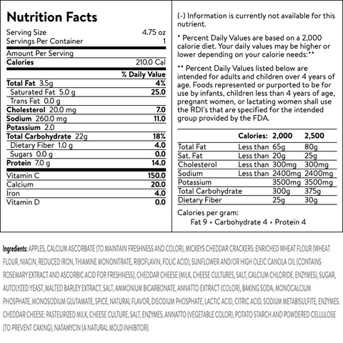 Foodles Crunch Pak, Peeled Apple Cheese Cracker 4.75oz - Water Butlers