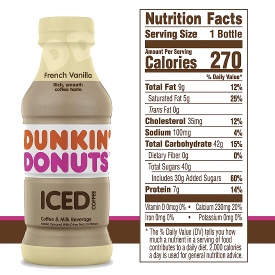 Dunkin' Donuts Iced Coffee, French Vanilla 13.7 fl - Water Butlers
