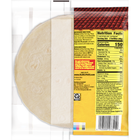 Old El Paso Flour Tortilla, For Soft Tacos, 10 Count - Water Butlers