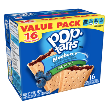 PopTarts Unfrosted Blueberry, 16 Ct