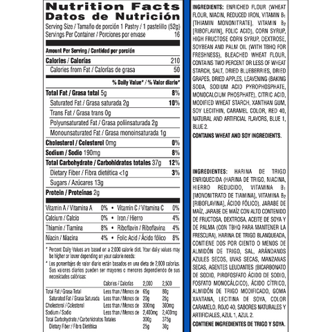 Pop Tarts Unfrosted Blueberry, 16 Ct - Water Butlers