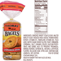 Thomas Bagels, Cinnamon Swirl - 6 Ct - Water Butlers