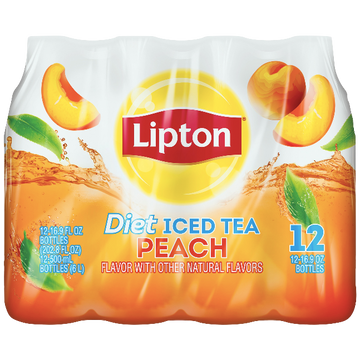 Lipton Diet Peach Iced Tea, 12 Count