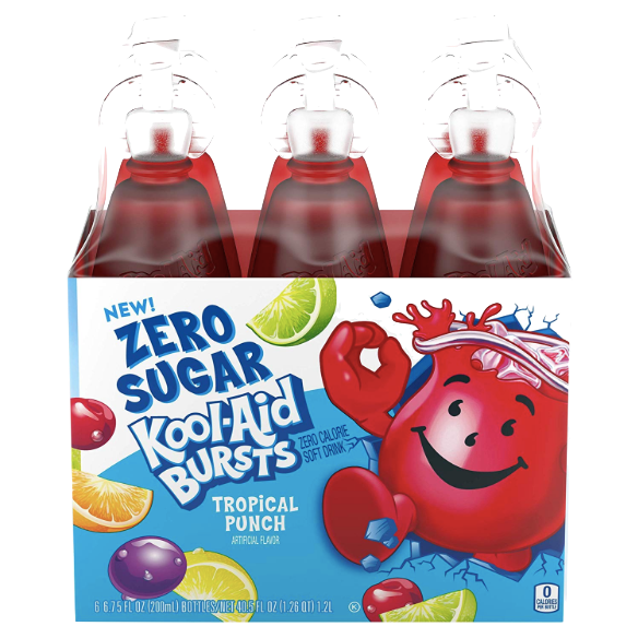 Kool Aid Bursts Tropical Punch Kids Drink, 6 ct Pack, 6.75 fl oz