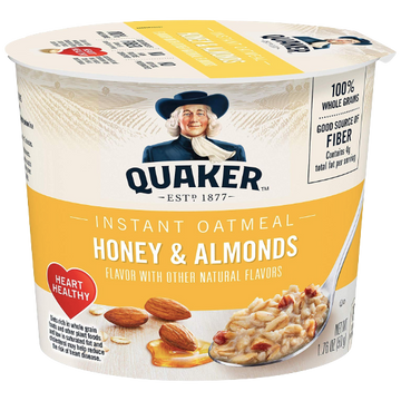 Quaker Honey & Almonds Oatmeal Cup, 1.69 oz