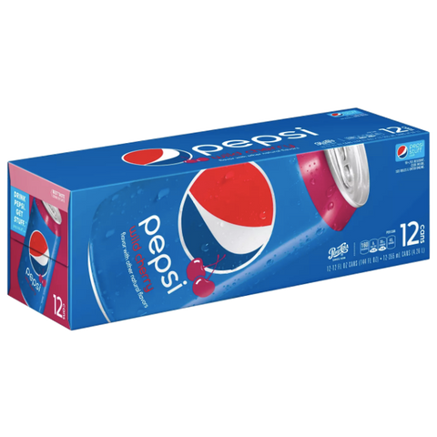 Pepsi Wild Cherry 12 fl oz, 12 Pack - Water Butlers