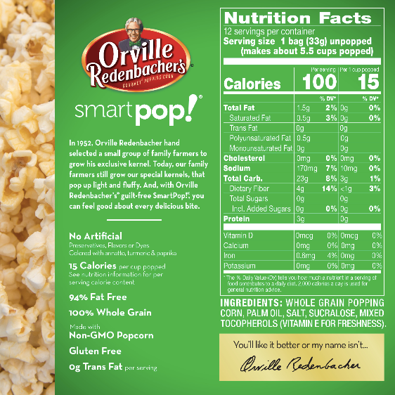 Orville Redenbachers Smart Pop Butter Popcorn, - Water Butlers