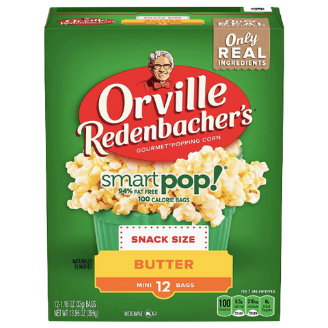 Orville Redenbachers Smart Pop Butter Popcorn, 12 Ct - Water Butlers