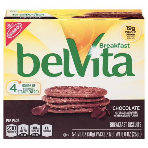 BelVita Breakfast Biscuits, Chocolate, 5 Ct - Water Butlers