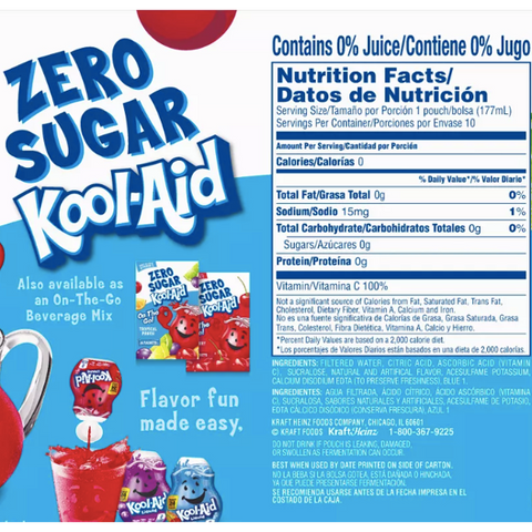 Kool-Aid Jammers, Zero Sugar Tropical Punch, 10 Ct - Water Butlers