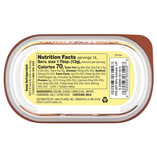 Land O Lakes Butter With Cinnamon Sugar 6.5oz - Water Butlers