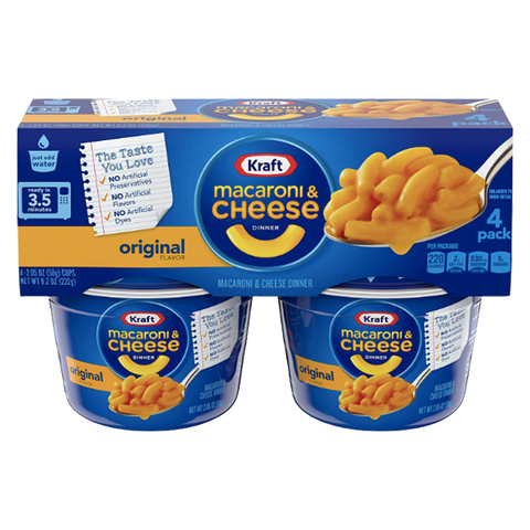 Kraft Mac & Cheese, Original - 4Ct - Water Butlers